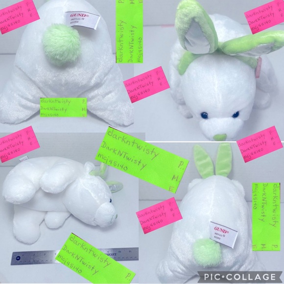BNWT GUND SNUFFLES 4033518 w GREEN BUNNY EARS PRISTINE 10” - Picture 3 of 11